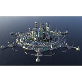 3D futuristic city